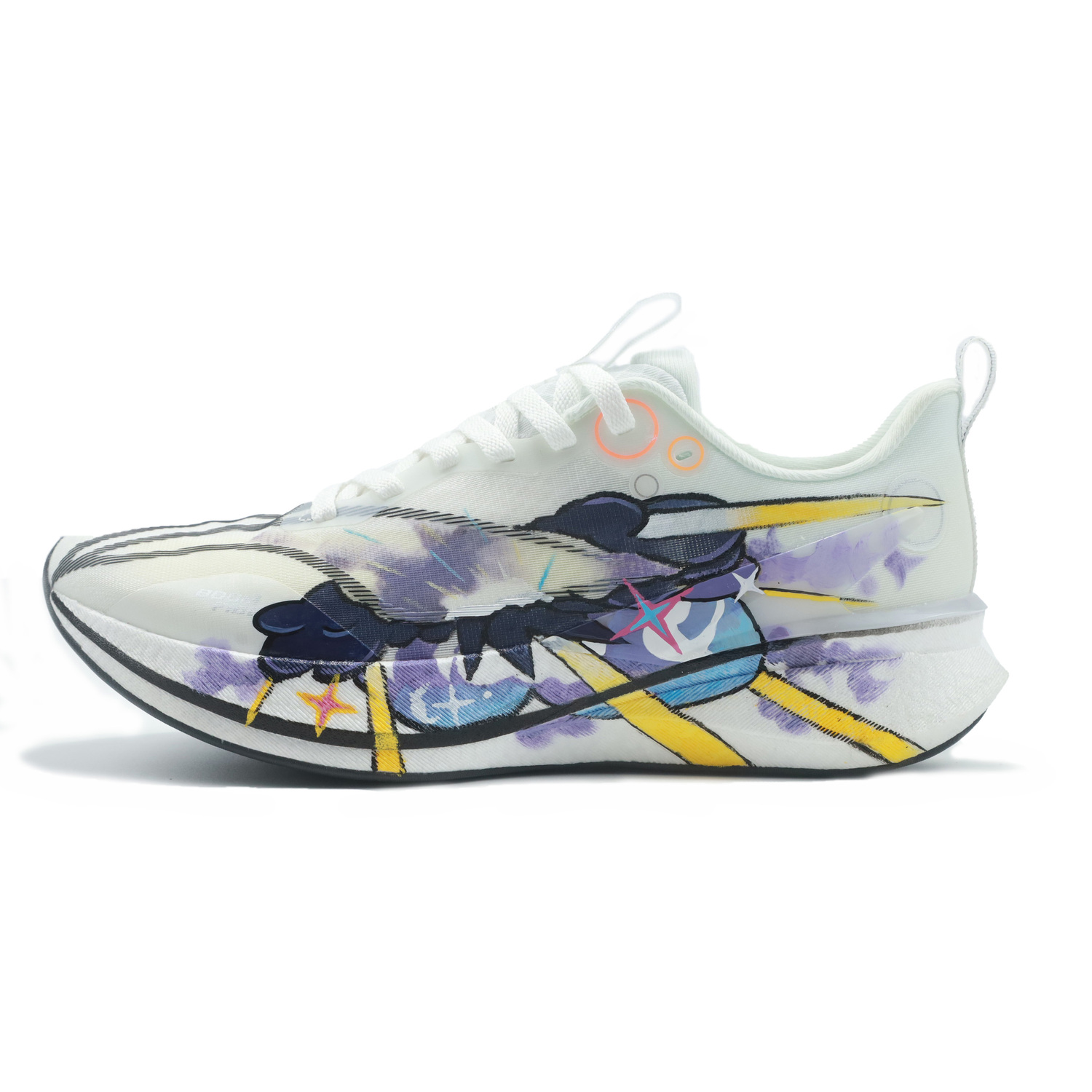 

LINING Кроссовки Red Hare 8PRO мужские низкие белые фиолетовые желтые синие граффити