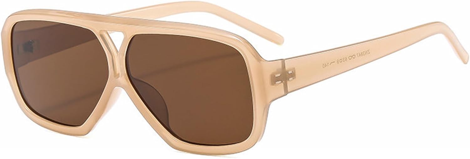 

Солнцезащитные очки Helena Retro с двойной перемычкой, квадратной формы, для женщин и мужчин, модные прямоугольные очки-пилот, винтажные очки 70-х годов, модель S68, C6