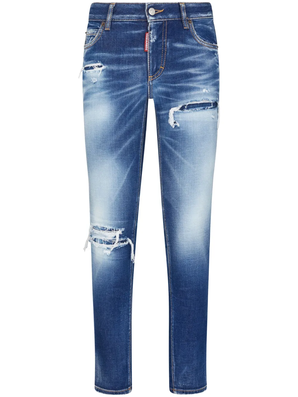 

Узкие джинсы с прорезями DSQUARED2, синий