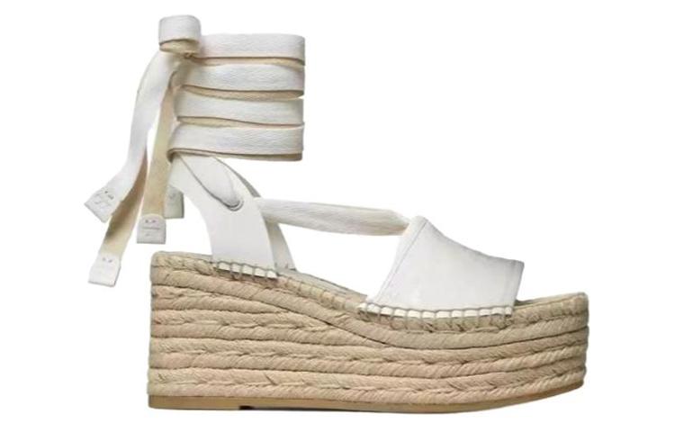 T Monogram Сандалии на одной бретели 3 см Женские Белые TORY BURCH — фото 2
