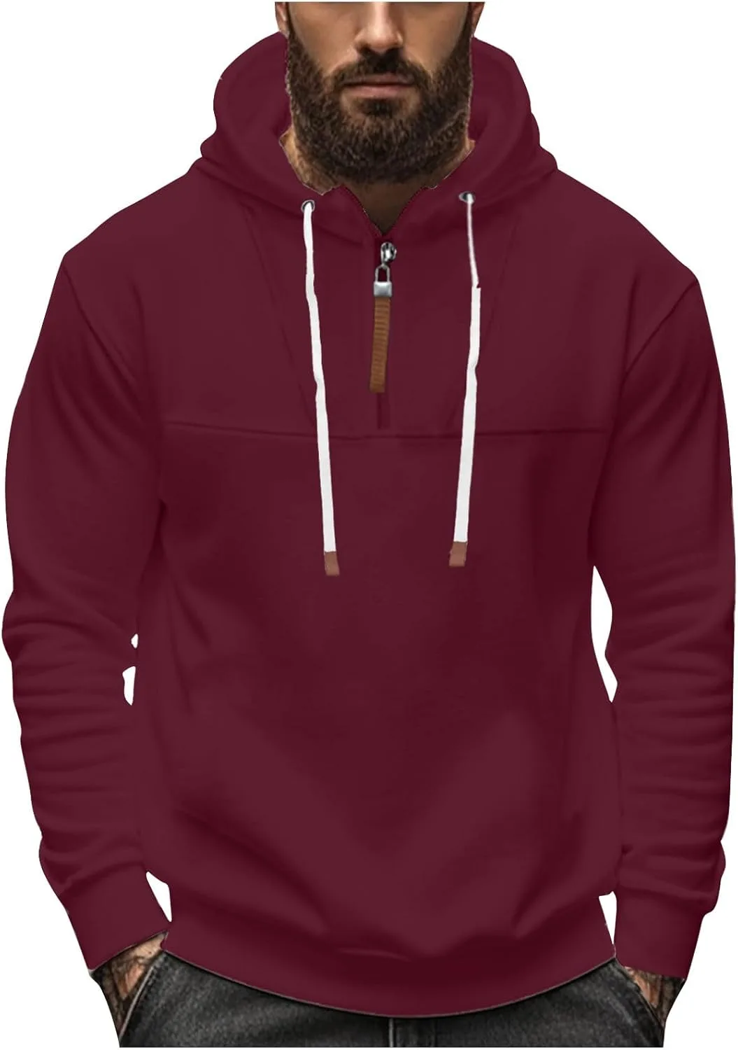 

Толстовка с капюшоном 1/4 Zip для мужчин QUNPIU