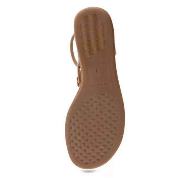 Женские сандалии-шлепки Connie с открытой пяткой Aerosoles, цвет gold metallic — фото 4