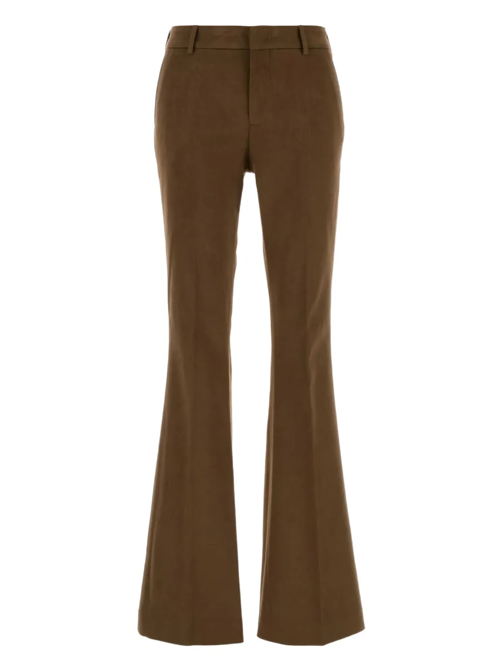 

Расклешенные хлопковые брюки PT Torino, коричневый