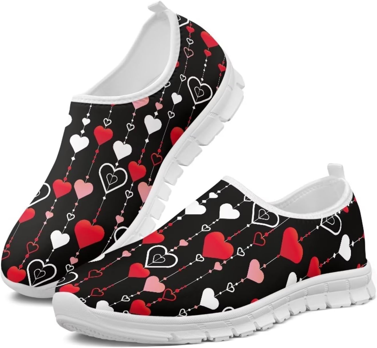

Мужские туфли-слипоны, повседневные кроссовки для мужчин, удобная обувь для ходьбы, широкие Fonplted, Fun Love Heart Ballon