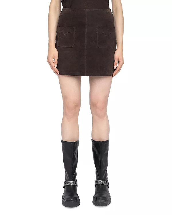 

Замшевая мини-юбка Джейми Zadig & Voltaire, коричневый