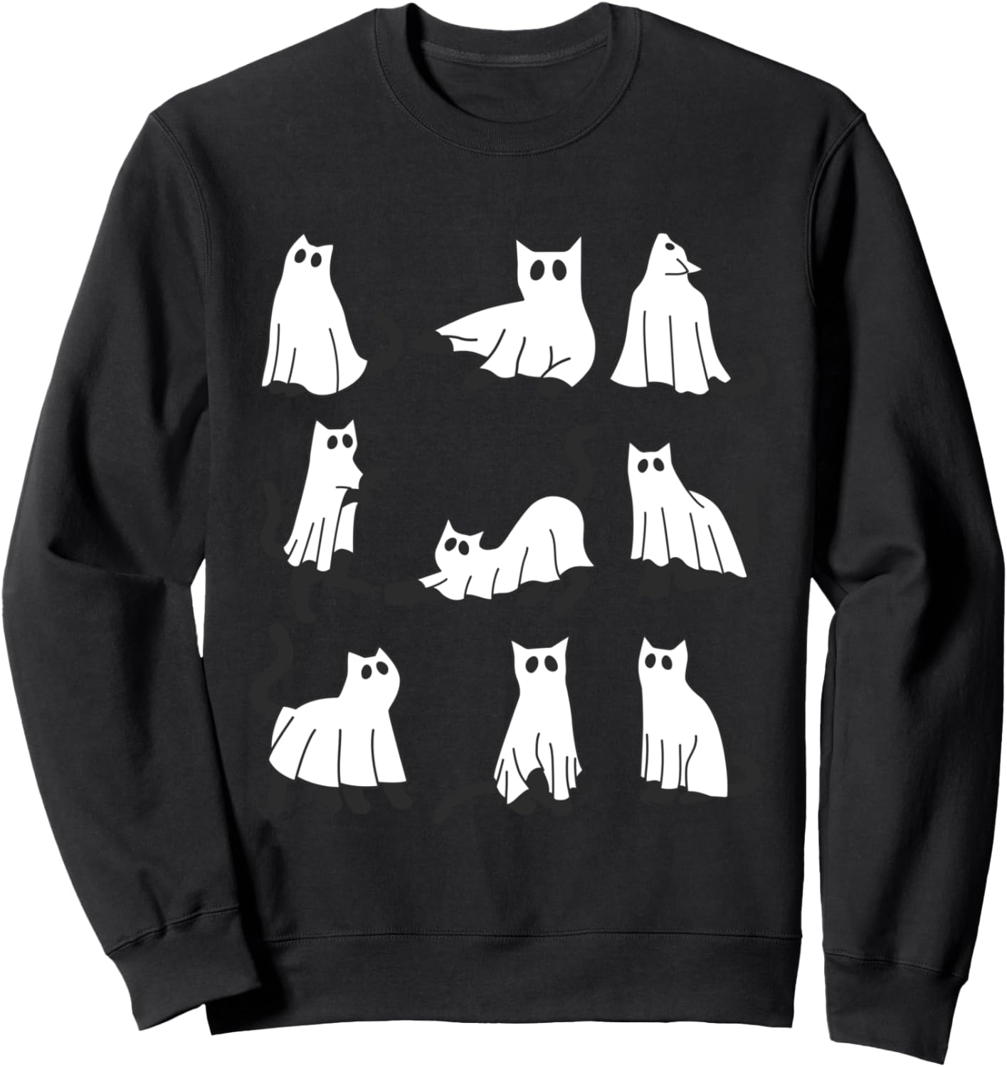 

Милая толстовка с забавным костюмом кошки-призрака на Хэллоуин для любителя кошек Cute Ghost Cat Funny Cat Lover Halloween, черный