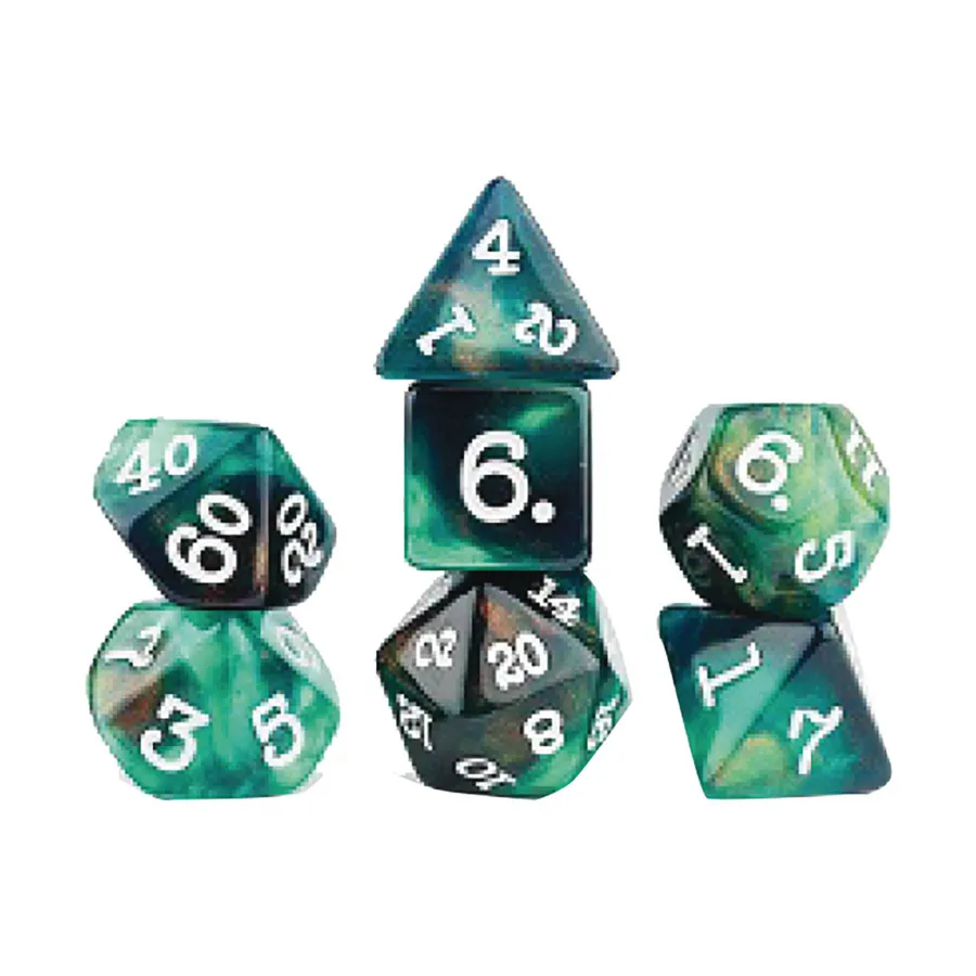 

Поликомплект — морской мох (8), RPG Dice Sets