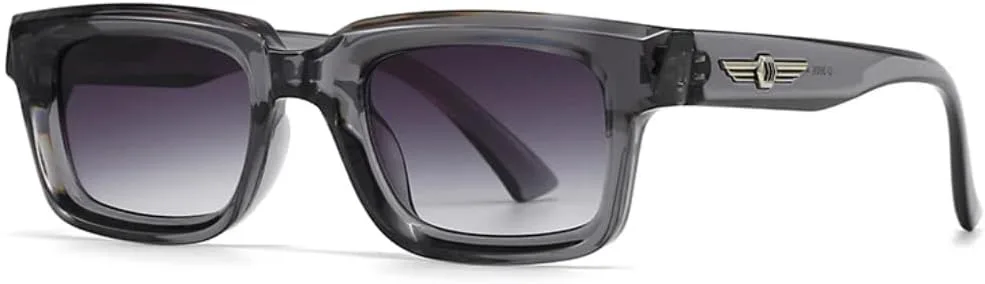 

Модные квадратные солнцезащитные очки с заклепками для женщин, ретро-градиентные очки с защитой от УФ-излучения UV400 для мужчин UATXTAU, Gray Gray Gradient