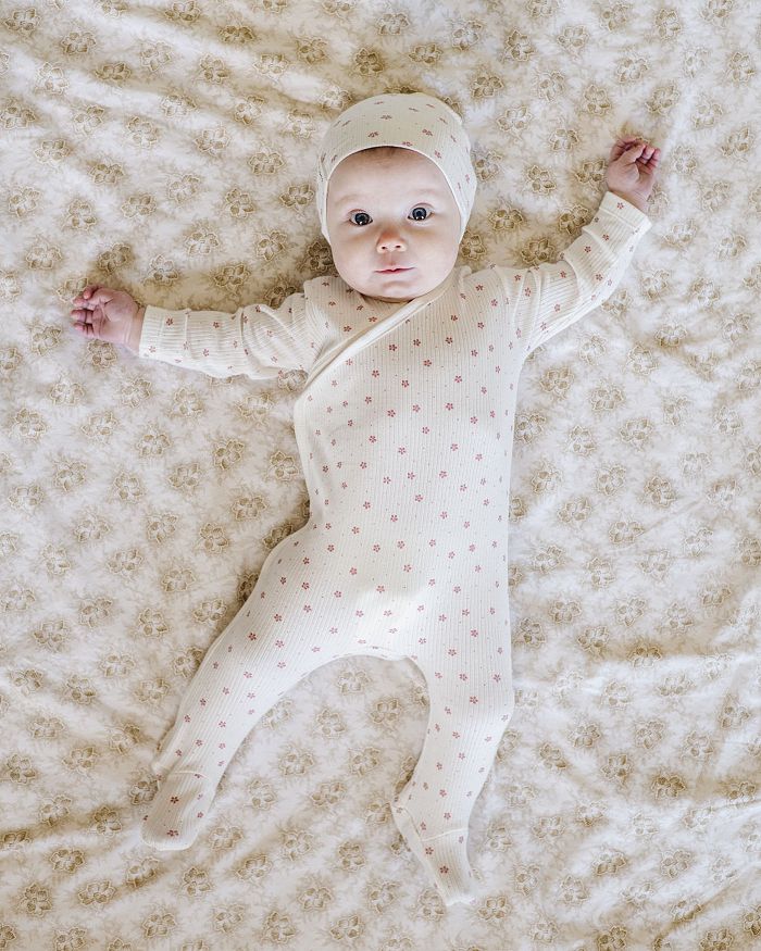 Унисекс хлопковый комбинезон с молнией и резинкой для малышей - Baby Ely's & Co., розовый — фото 2