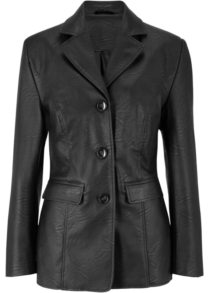 

Длинный пиджак из искусственной кожи Bpc Bonprix Collection, черный