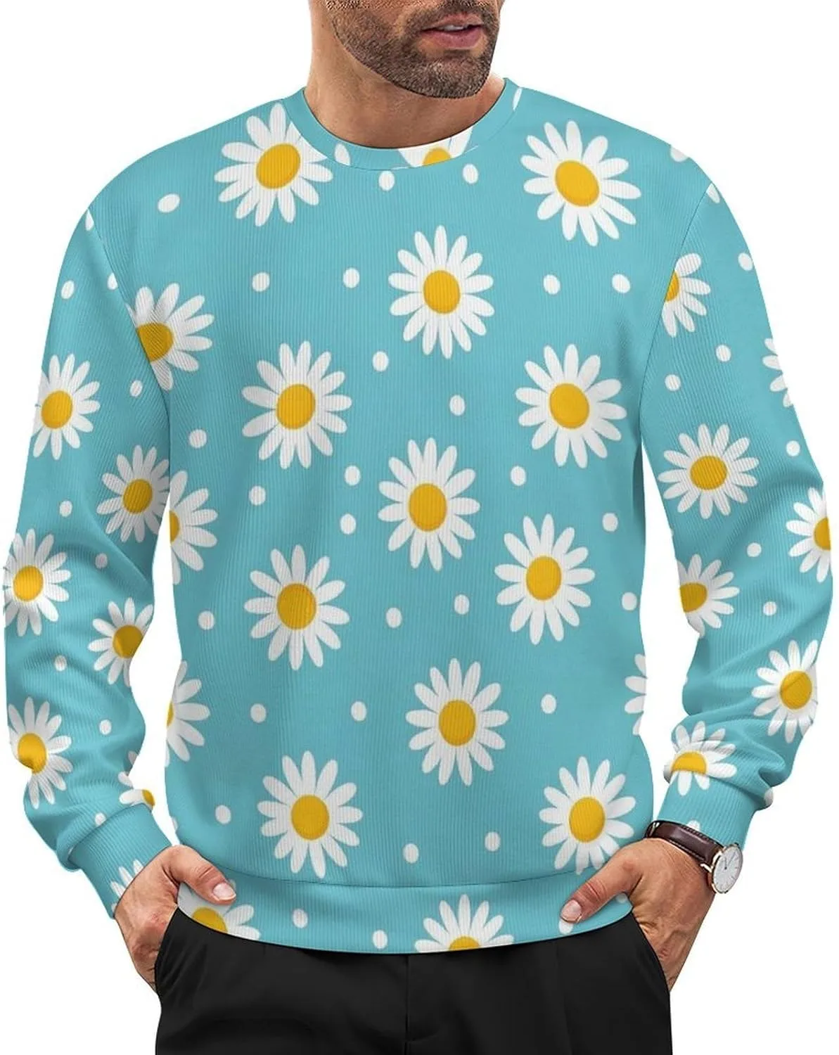 

Мужской классический пуловер с длинными рукавами и круглым вырезом Meaudiwes