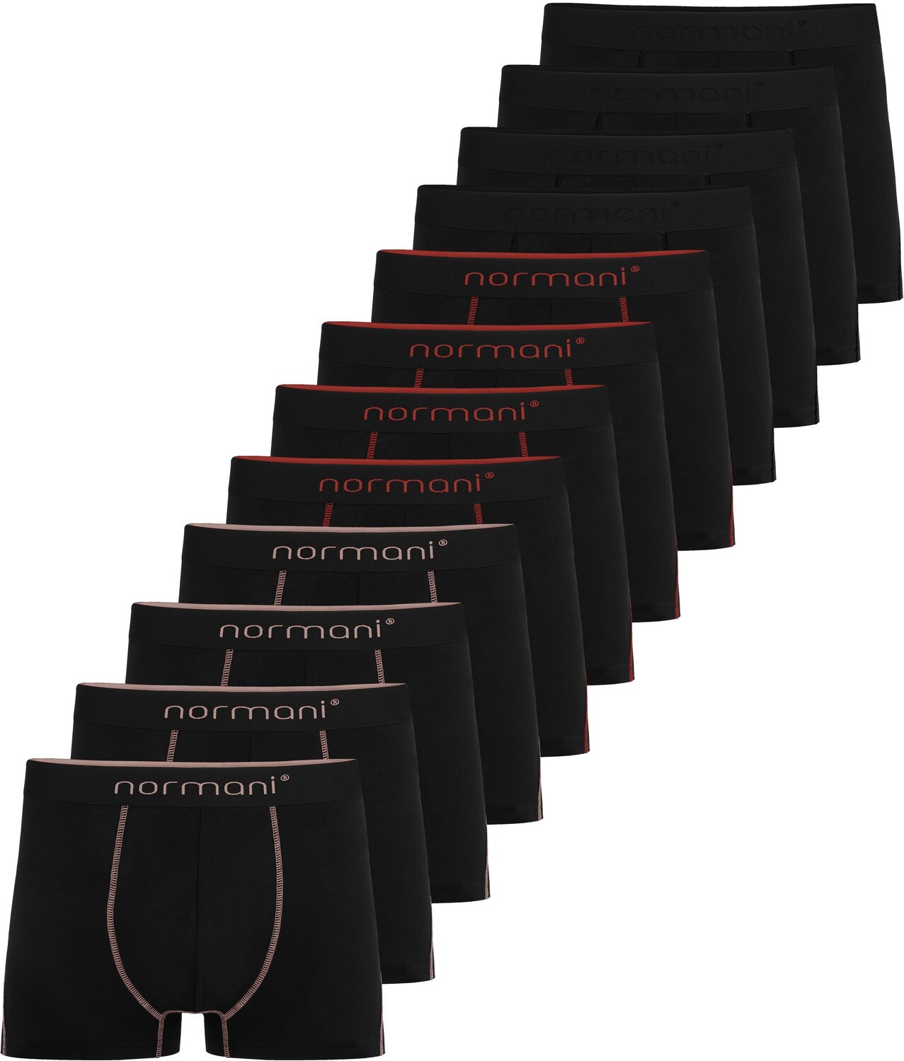 

Боксеры normani 12 x Herren Baumwoll s, цвет Lachs/Rot/Schwarz