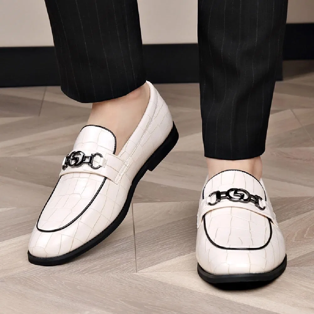 Лоферы кожаные мужские Casual Comfort Loafers, белый Asifn — фото 2