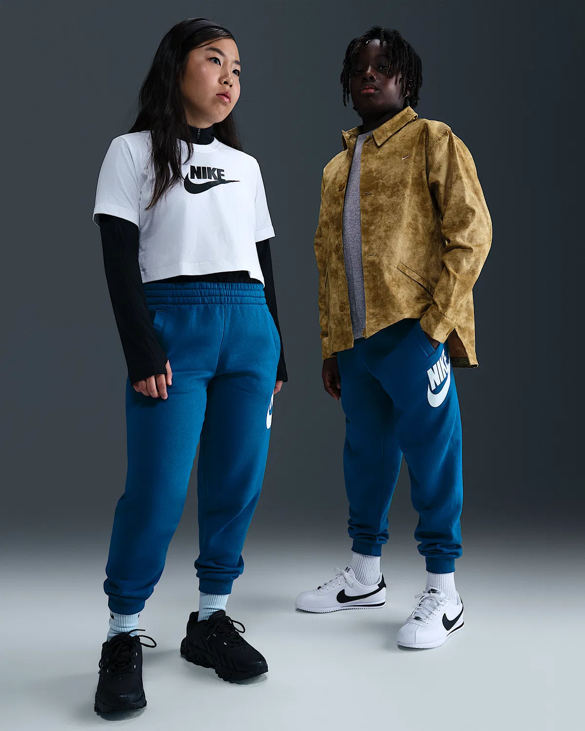 Детские спортивные штаны (удлиненный размер) Nike Club Fleece, Green Abyss/White