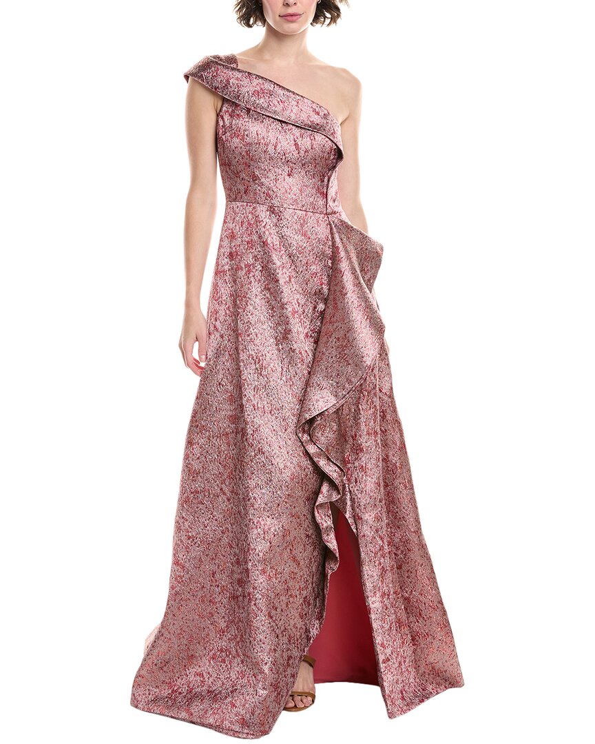 

Терри Джон от Рики Фриман Металлическое жаккардовое платье Teri Jon by Rickie Freeman, красный