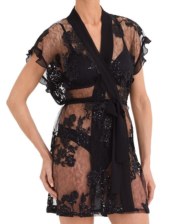 

Очаровательный кружевной халат с блестками Rya Collection