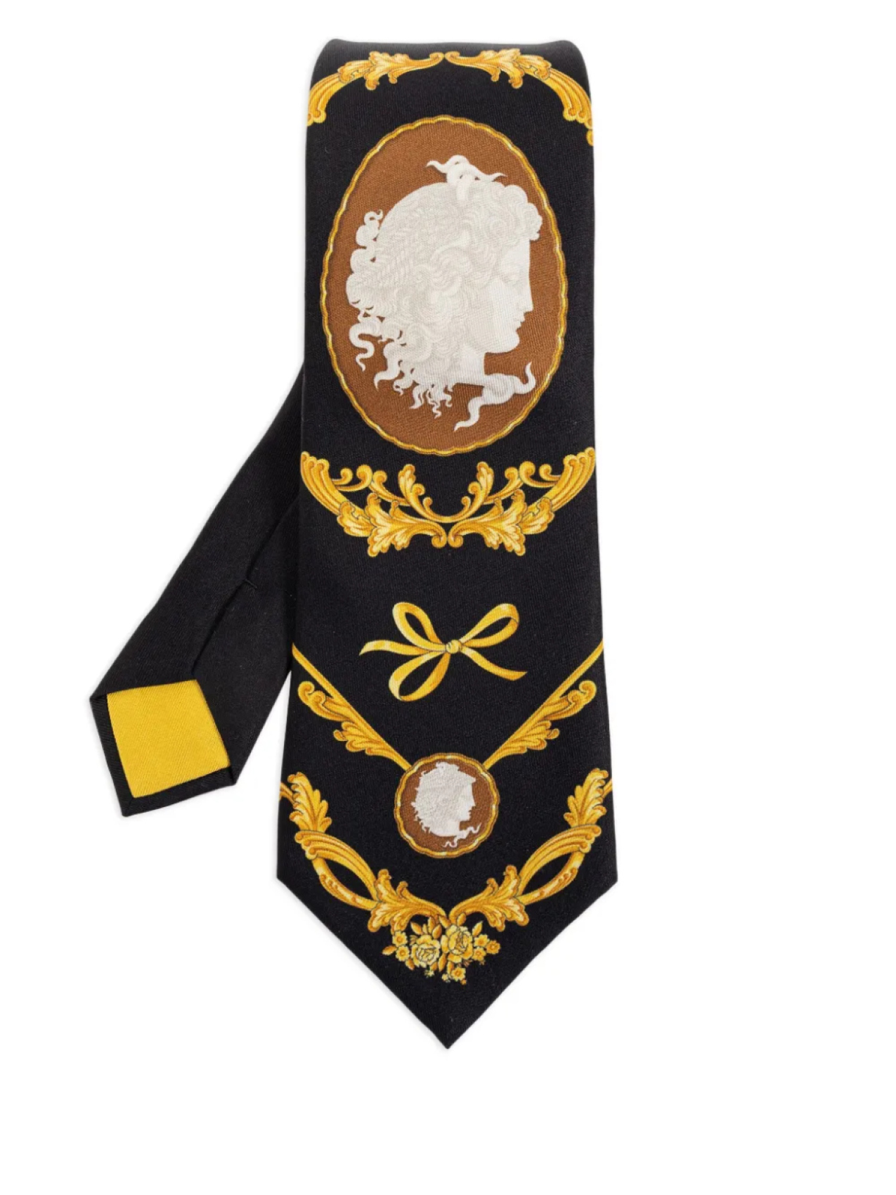 

Шелковый галстук Versace Cameo, черный