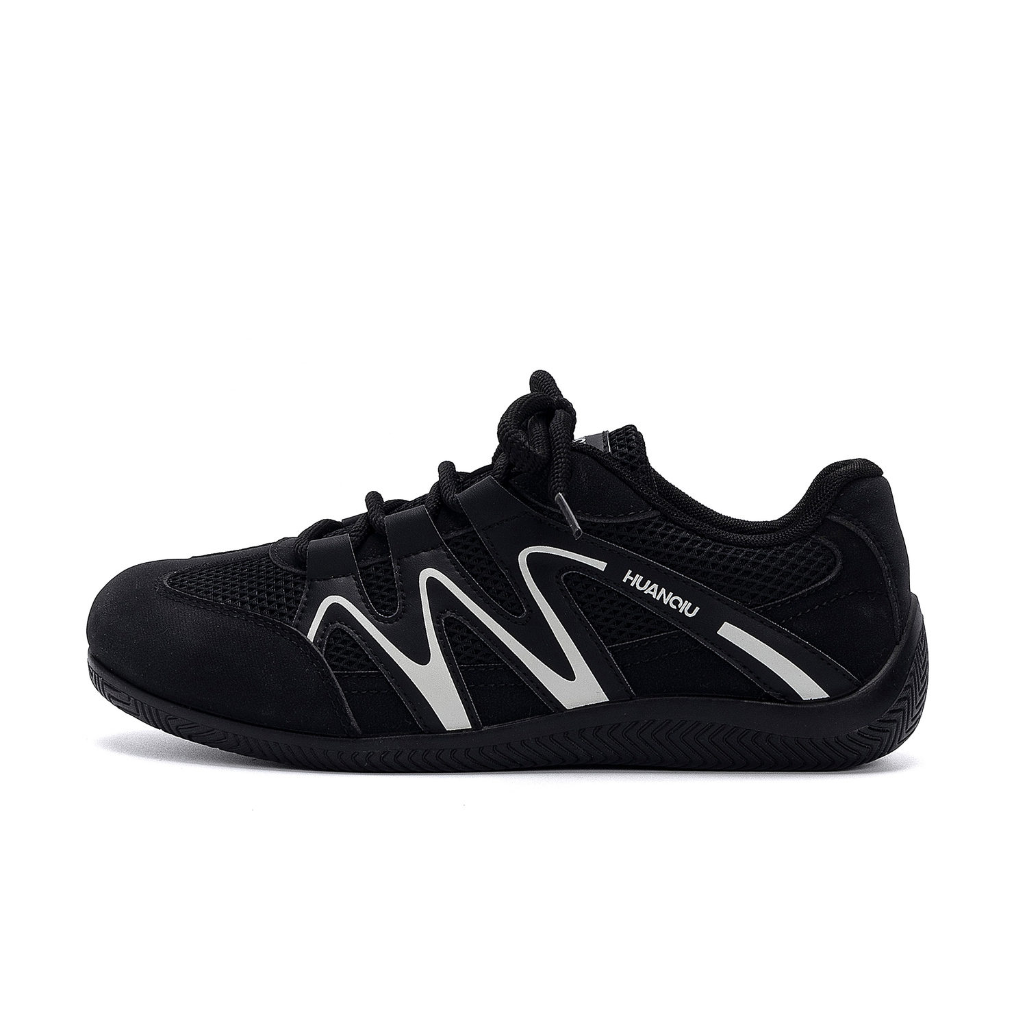 

Кроссовки Casual низкие на платформе Mesh, Synthetic Leather, устойчивые к истиранию, дышащие, легкие HUANQIU, черный (hidden wedge)