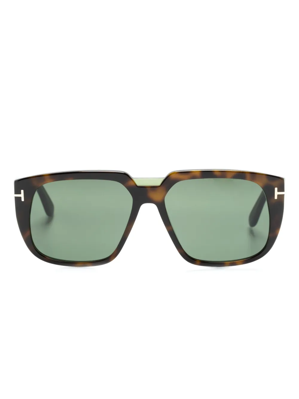 

Солнцезащитные очки в квадратной оправе черепаховой расцветки TOM FORD Eyewear, коричневый