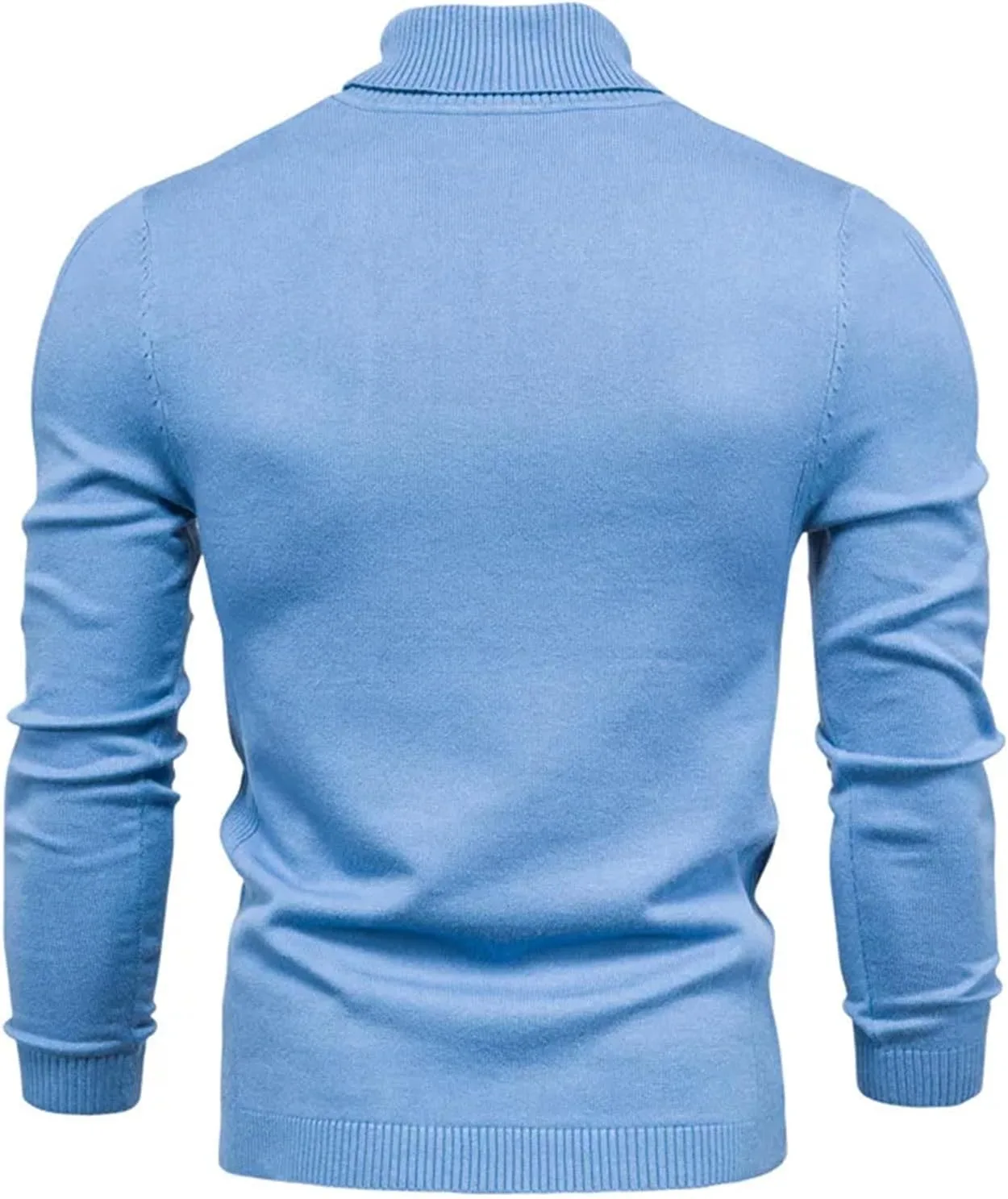 Мужской свитер водолазка теплый slim fit — фото 2