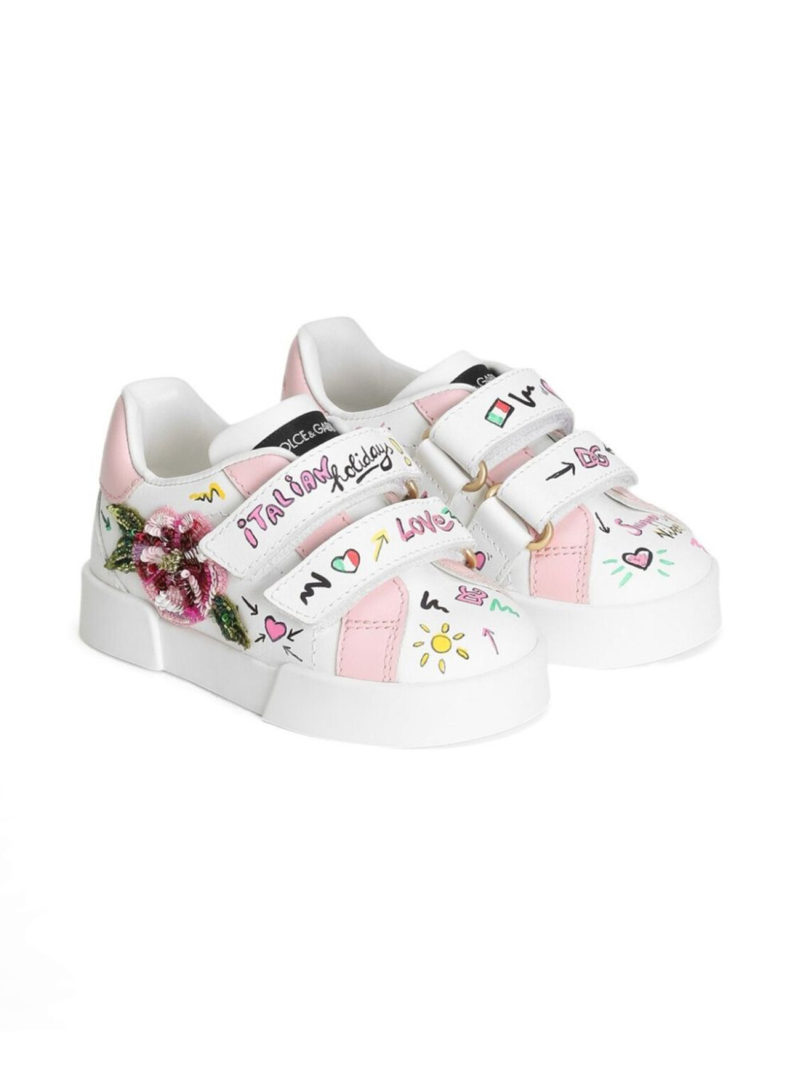 

Dolce & Gabbana Kids кроссовки First Steps Portofino, белый