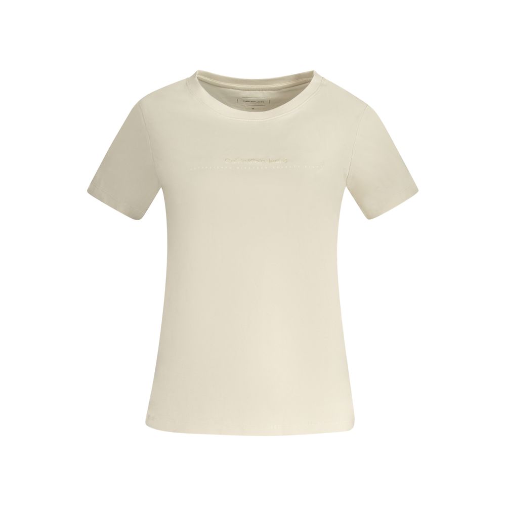 

Бежевый хлопковый женский топ Calvin Klein