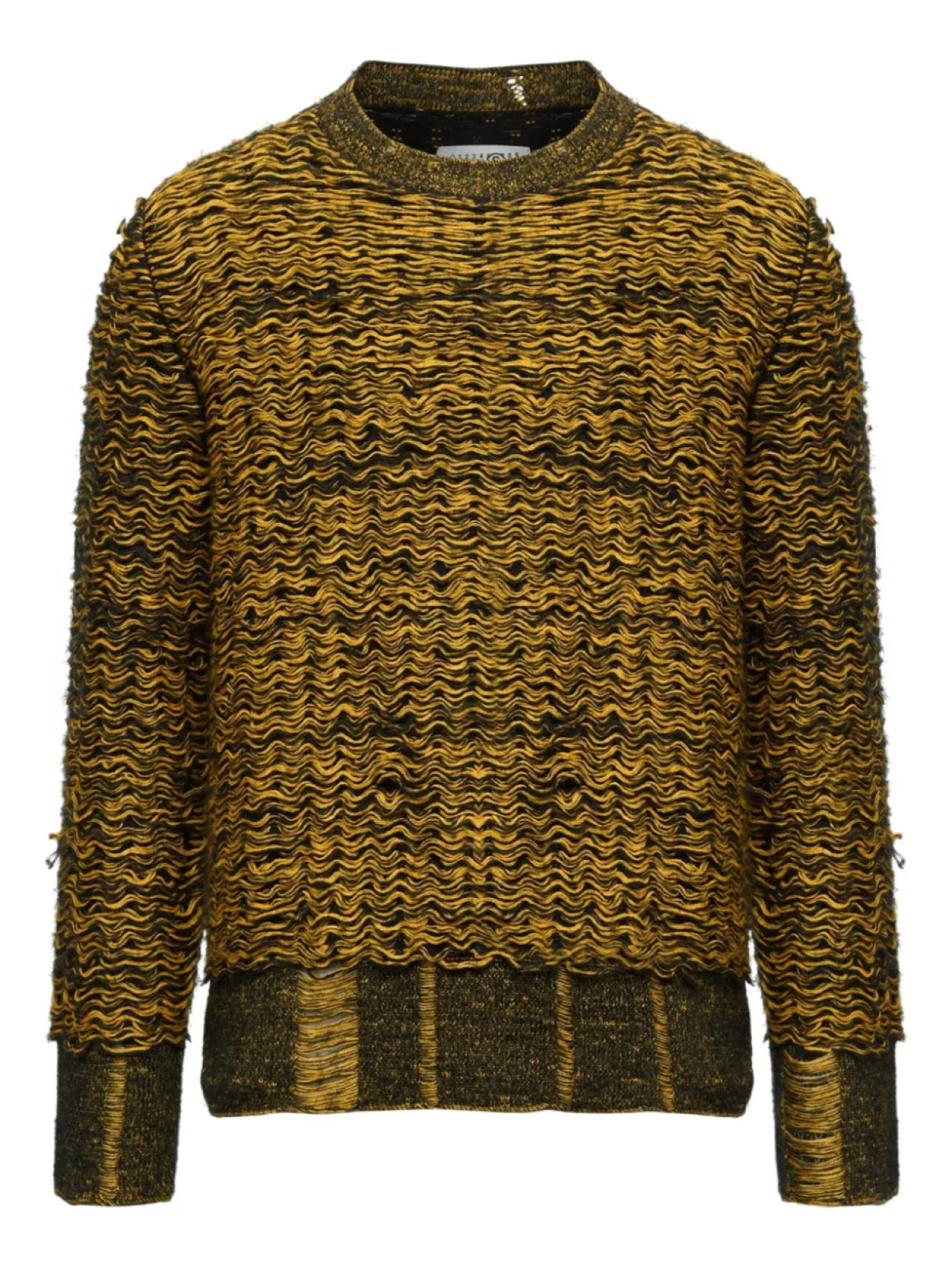 

MM6 Maison Margiela фактурный свитер с круглым вырезом, коричневый