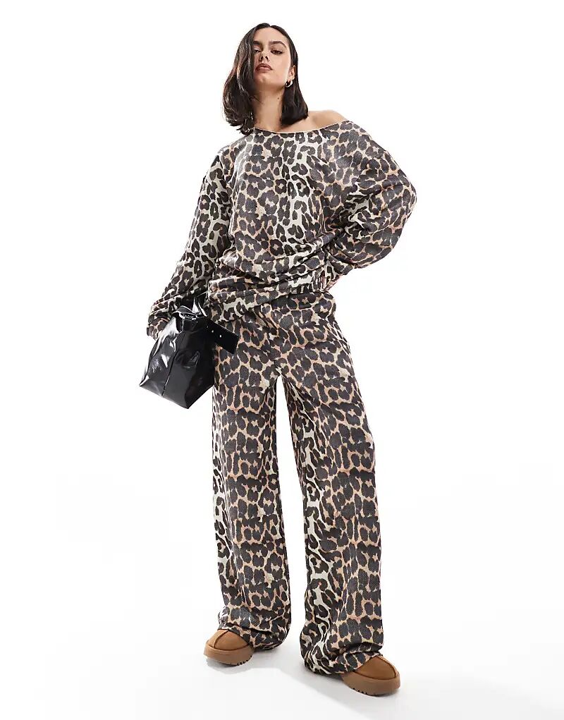 

Широкие брюки ASOS DESIGN с леопардовым принтом