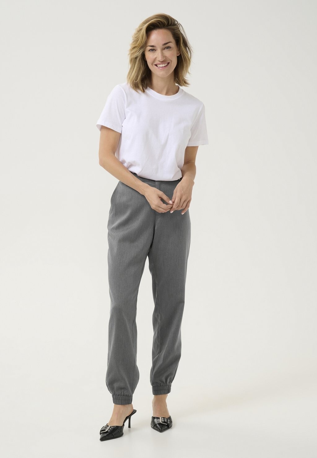 

Брюки KAOLGA ELASTIC CUFFS MIDRISE WAIST Kaffe, темно-серый