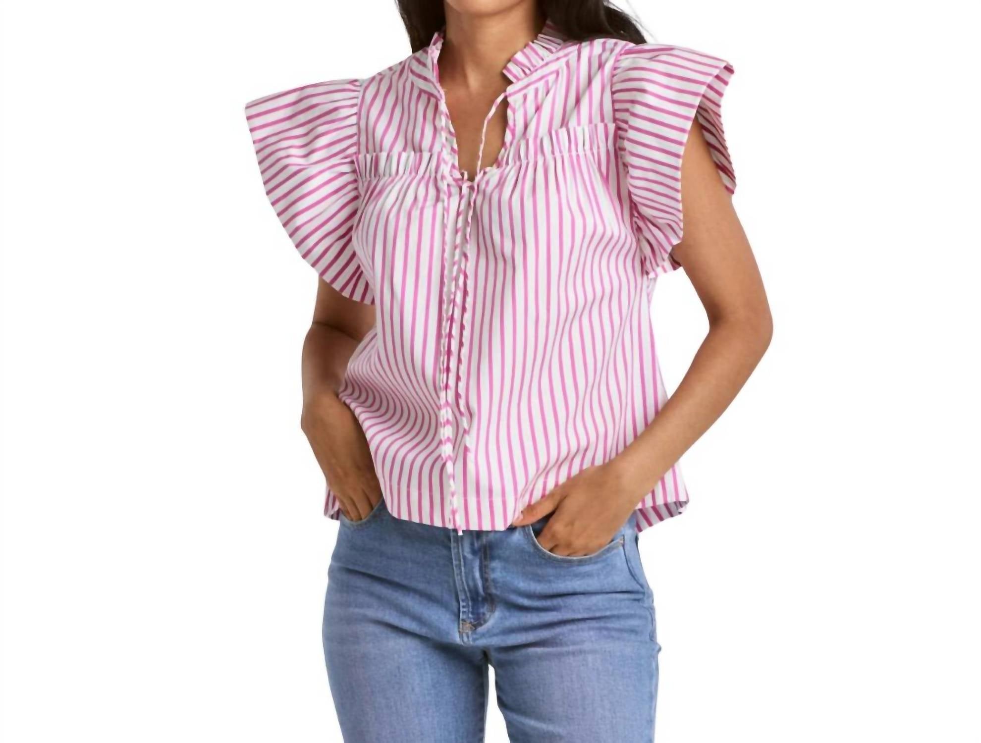

Топ с оборками Siena в розовом коктейльном цвете DEAR JOHN DENIM