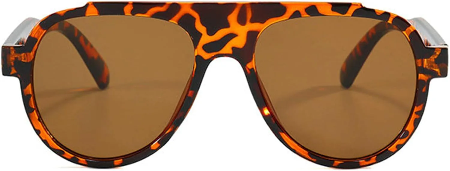 

Willochra Большие солнцезащитные очки-пилот для женщин, модные очки в крупной оправе, цельные солнцезащитные очки-маска, модные овальные очки XF, Leopard