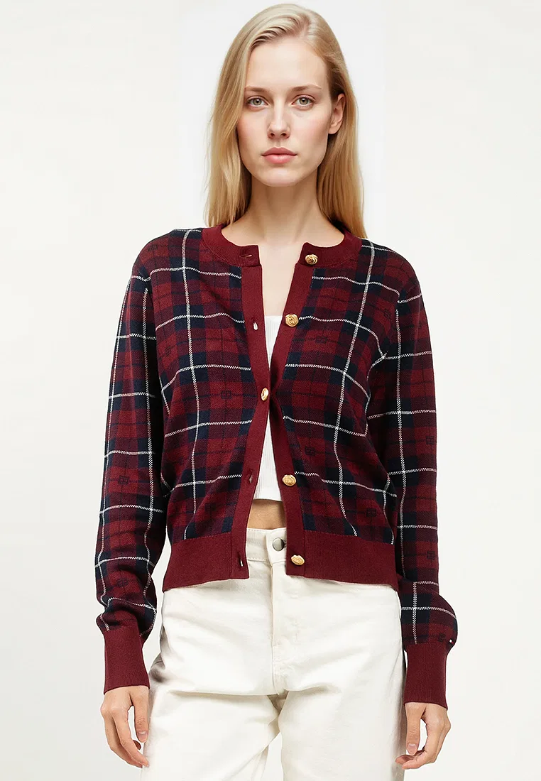 Кардиган жаккардовый, клетка, Tommy Hilfiger