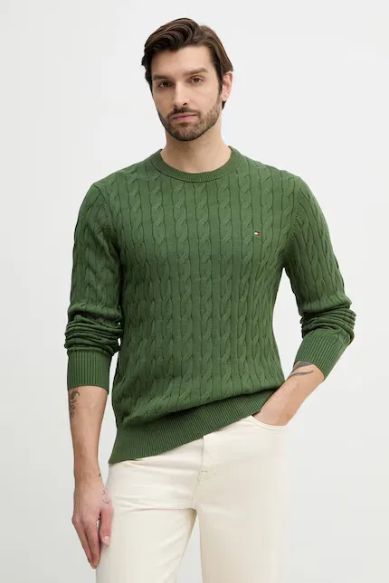 Свитер классический пуловер Tommy Hilfiger, зеленый