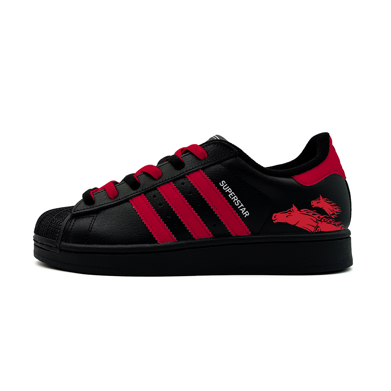 Adidas Originals Кроссовки низкие детские Superstar 2 Leather Abrasion Resistant для скейтбординга, черно-красные — фото 3