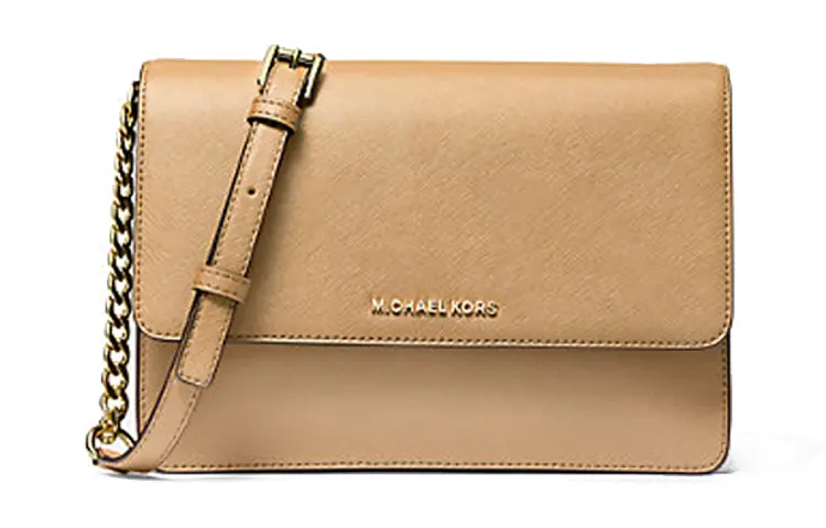 

Кожаная сумка через плечо Daniela, кросс-боди Tubas женская верблюжья MICHAEL KORS