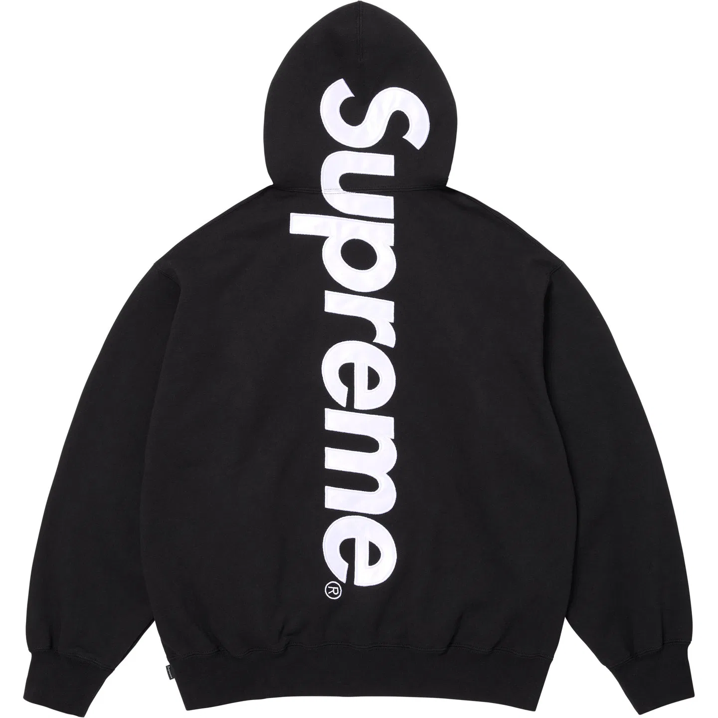 Толстовка с капюшоном из сатина с аппликацией Supreme Navy Blue — фото 3