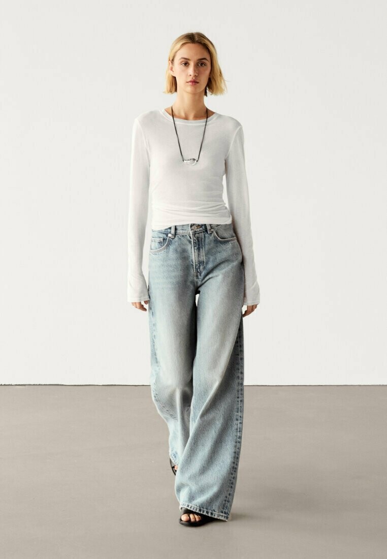 

Расклешенные джинсы WIDE-LEG Massimo Dutti, синий деним