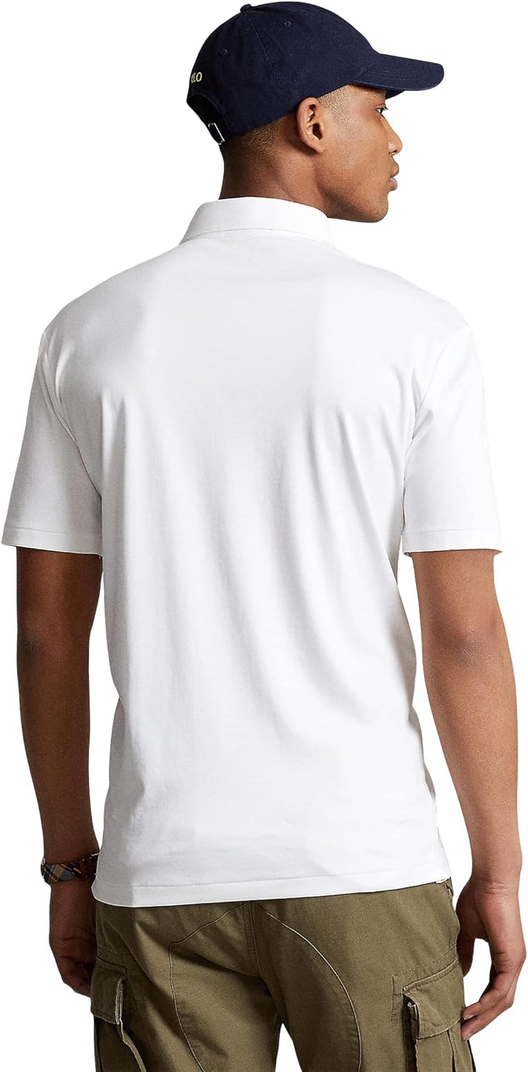 POLO RALPH LAUREN Мужская классическая футболка-поло из мягкого хлопка, White — фото 2