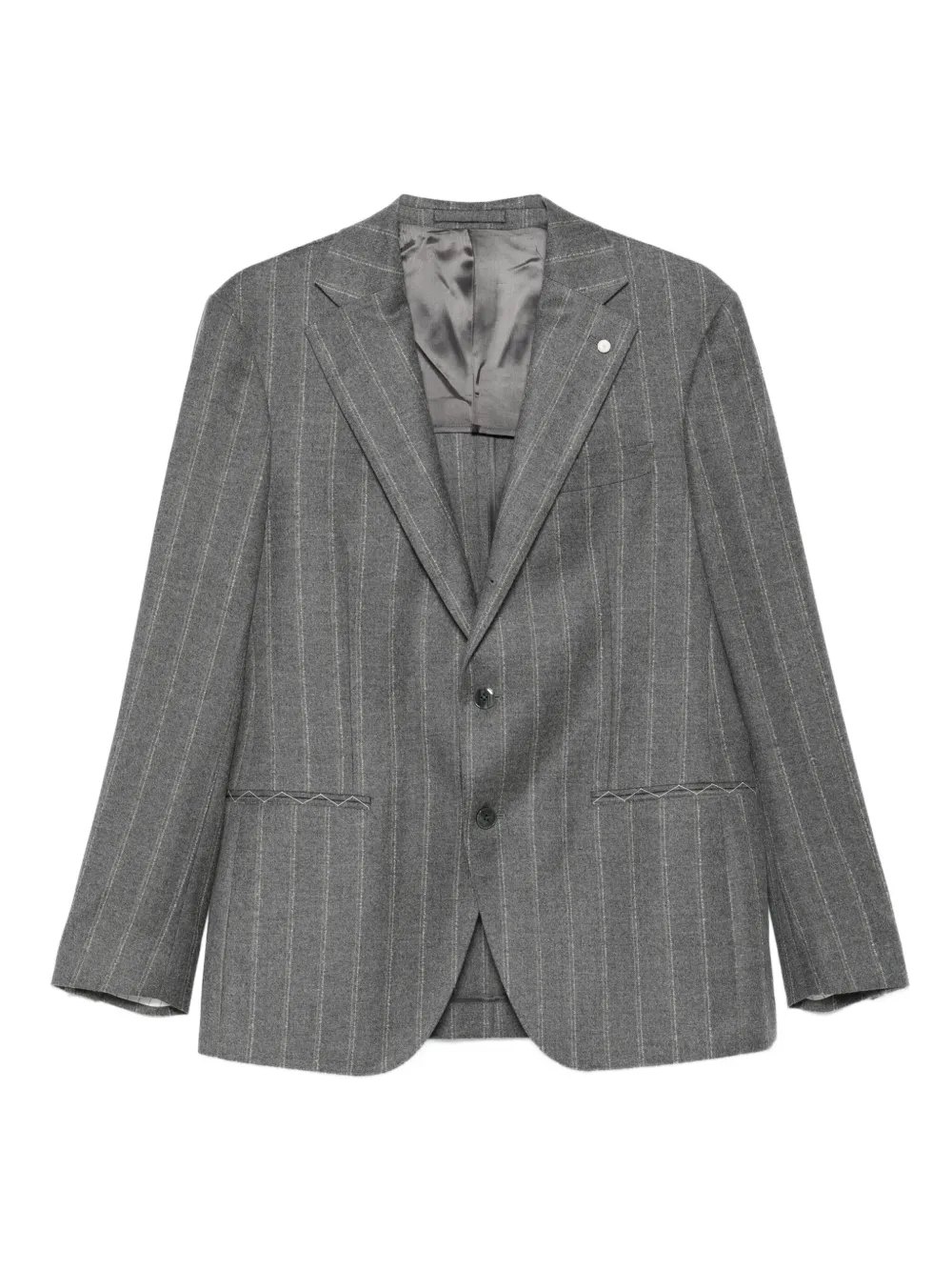 

Полосатый костюм из шерсти Luigi Bianchi Mantova, серый