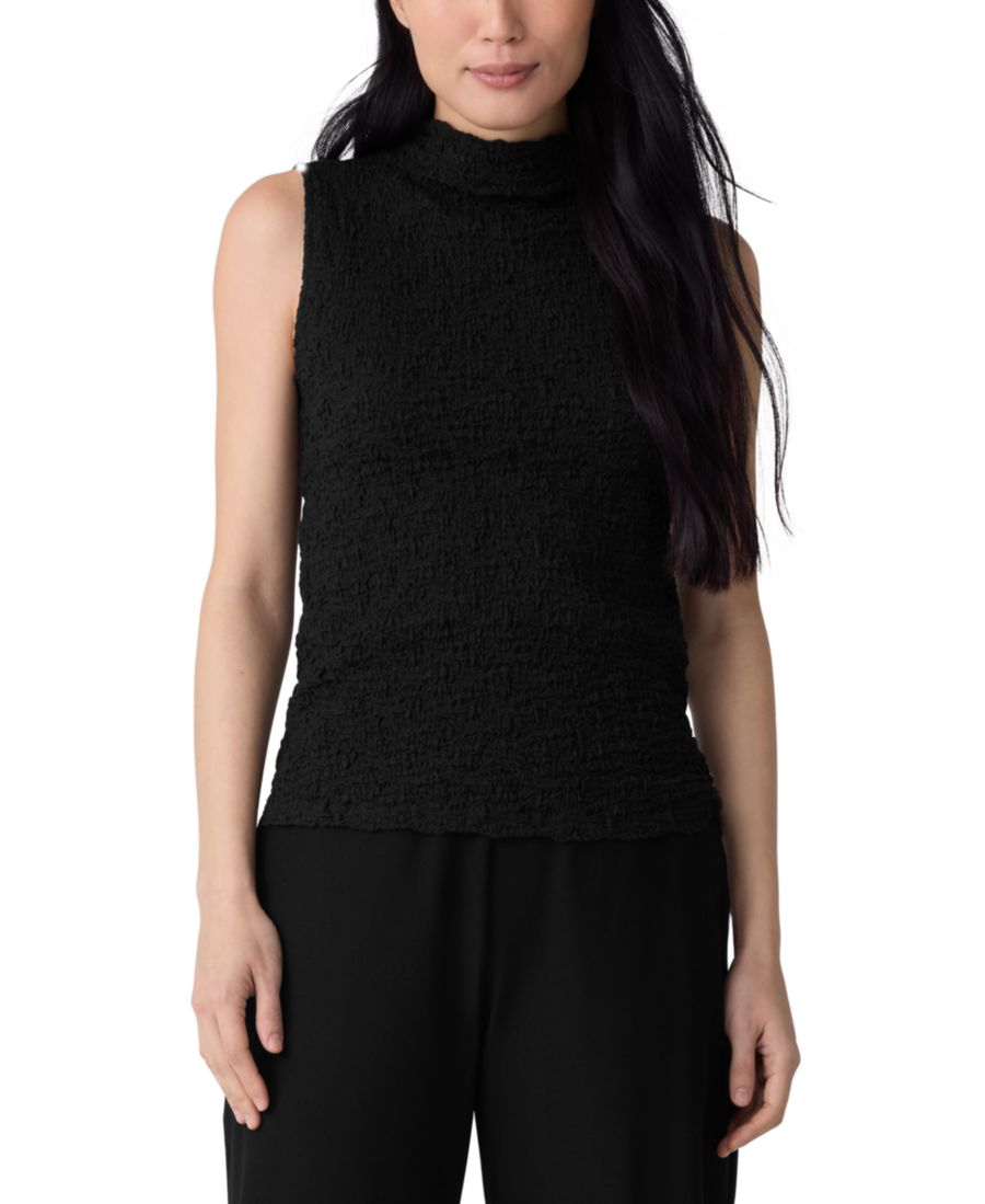 

Женская майка с воротником-стойкой Eileen Fisher, Black