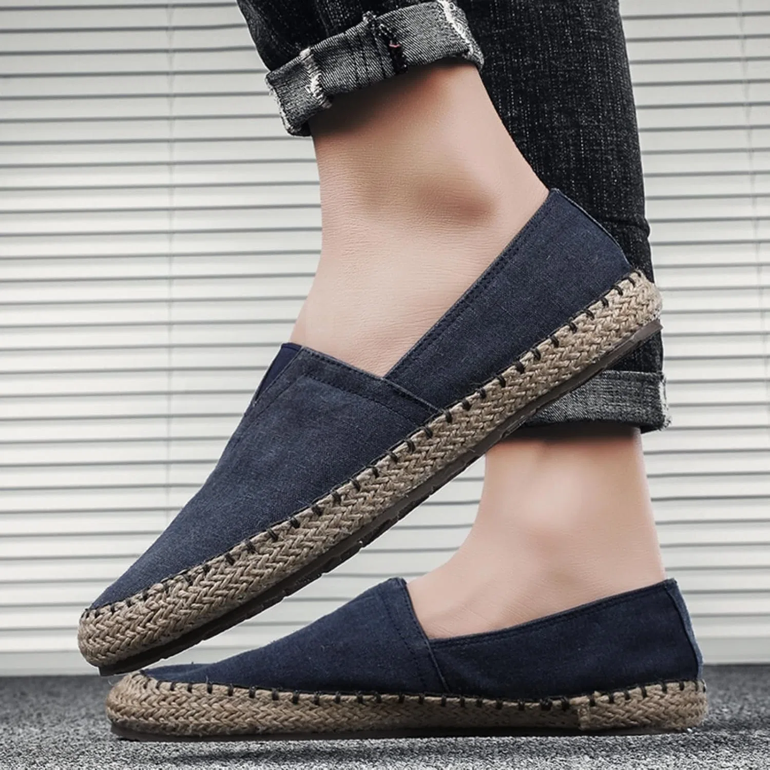 Лоферы Casual Canvas Slipon Shoes Moccasins, синий Khwfjas — фото 4