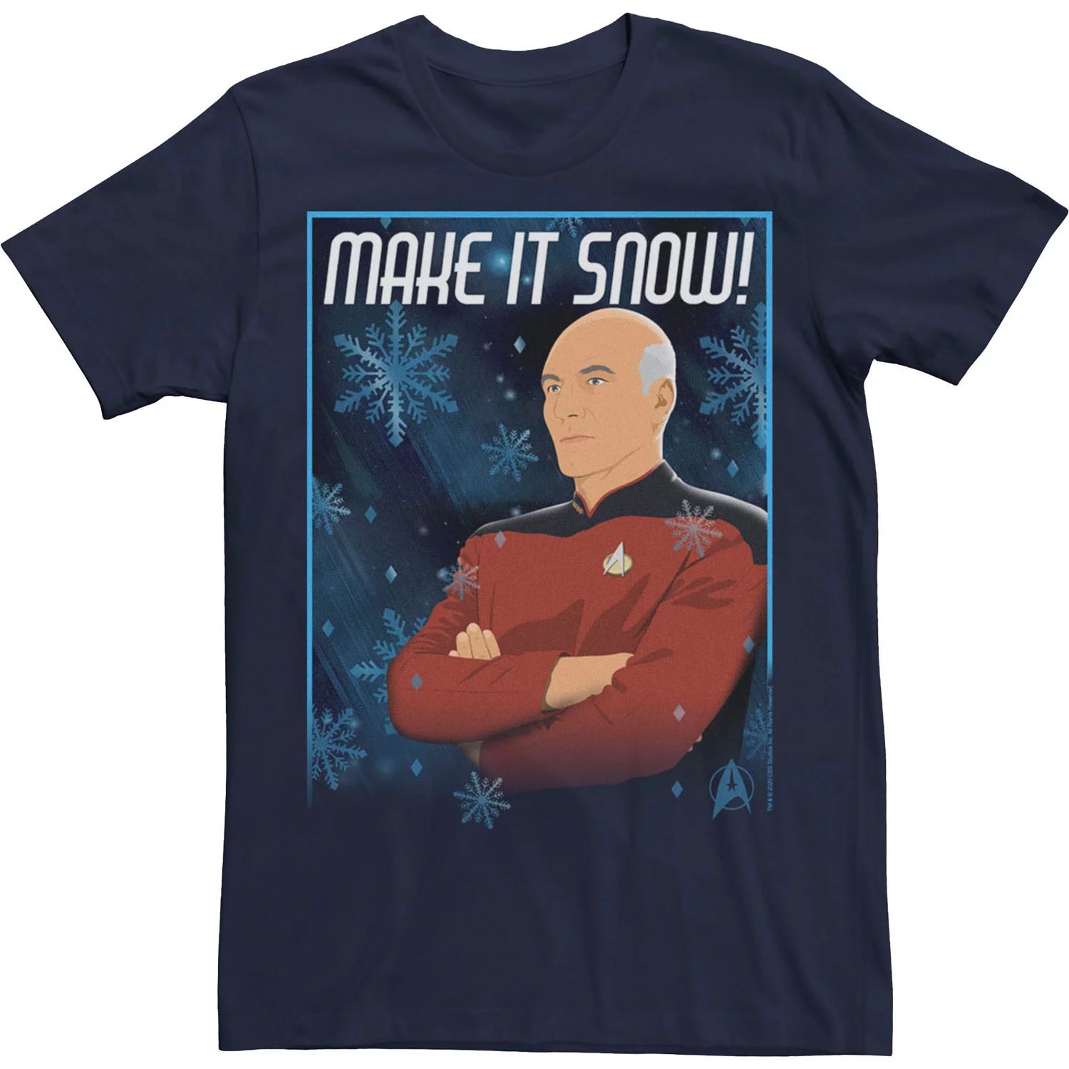 

Мужская футболка Star Trek: The Next Generation Captain Picard Make It Snow Licensed Character