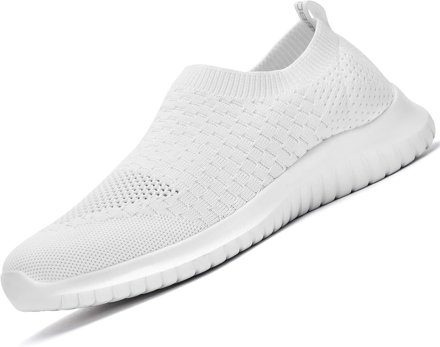 

Мужские спортивные прогулочные кроссовки konhill - легкие повседневные трикотажные слипоны, белый
