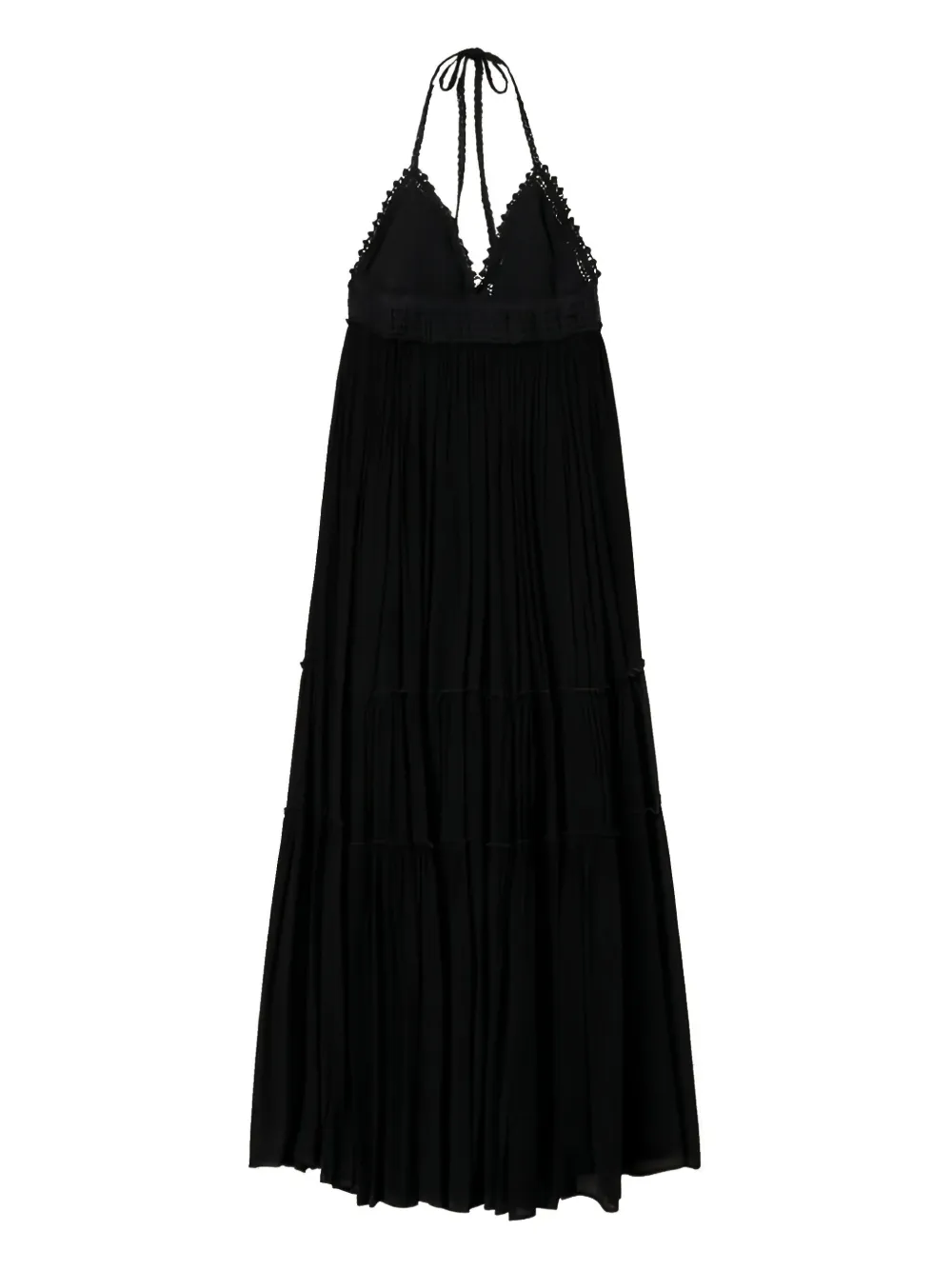 

Ярусное платье макси с вырезом халтер Twinset, черный