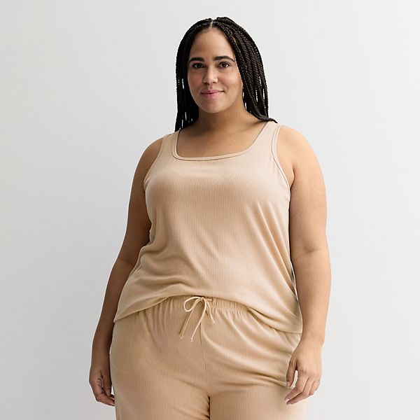 

Пижамный топ Plus size с рубчиком Sonoma Goods For Life, Mocha Froth