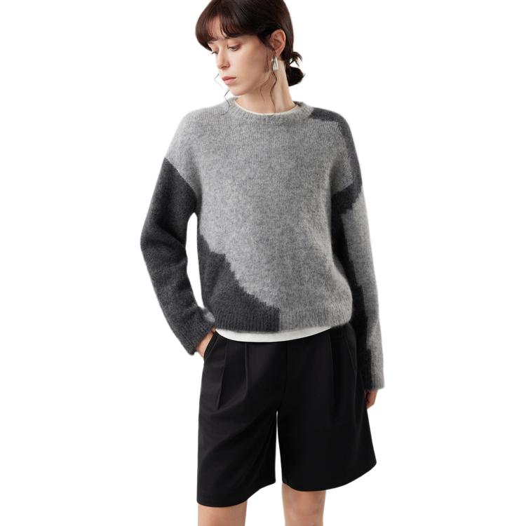 

Свитер женский с круглым вырезом утолщенный Others ELLE, светло-серый