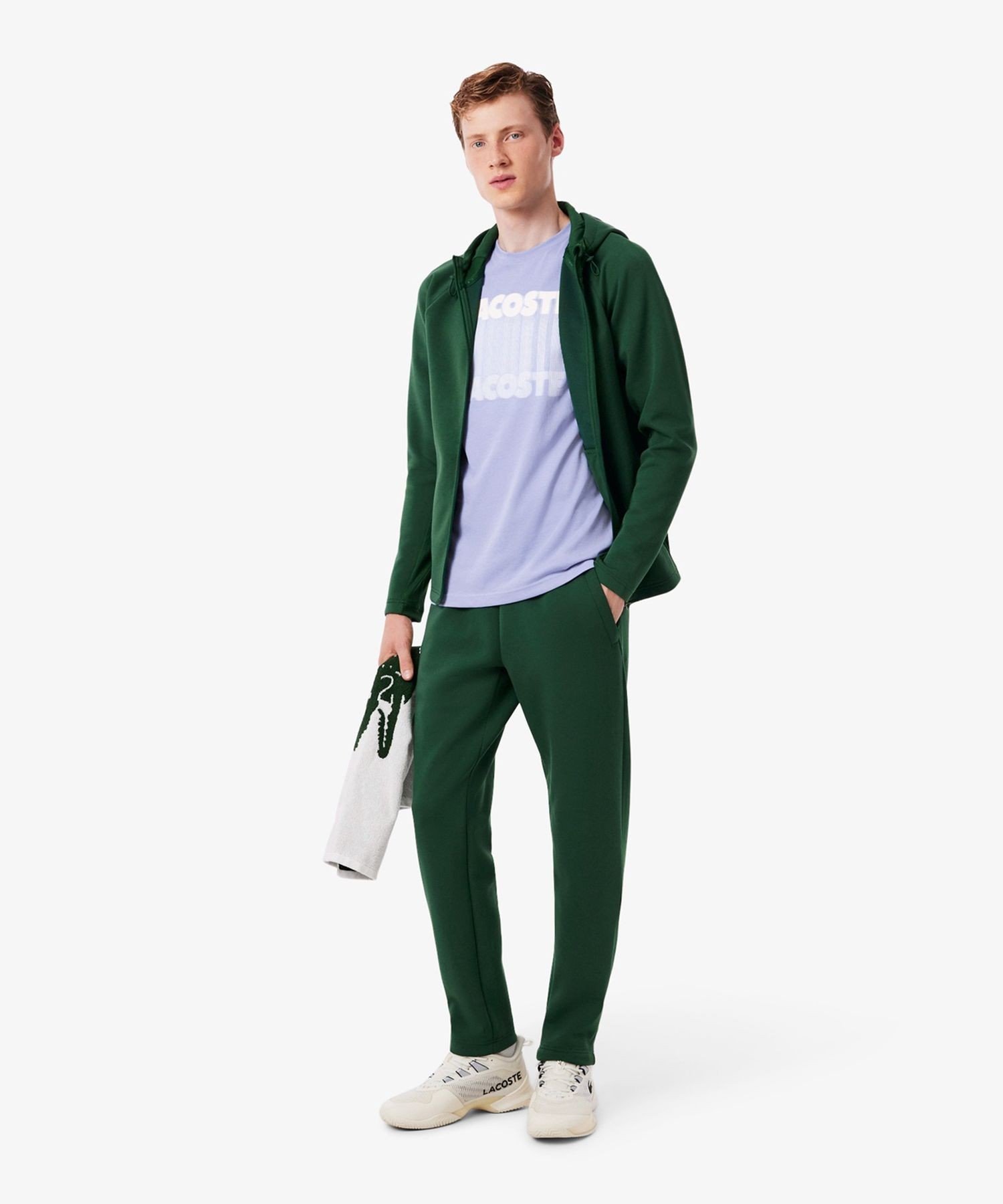 Футболка с графическим логотипом бренда и сверхпрочным покрытием LACOSTE, Light blue — фото 4
