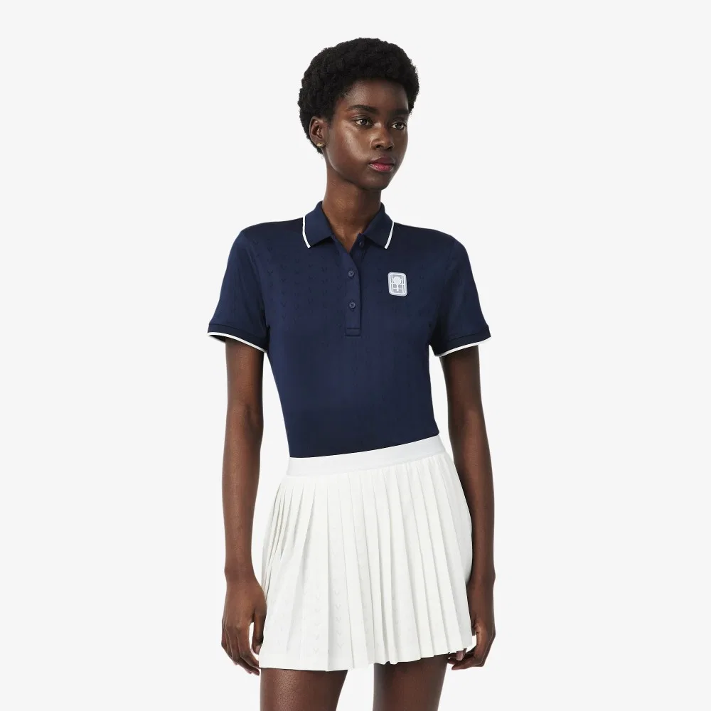Рубашка-поло Lacoste Tennis Heritage V-Cut, тёмно-синяя