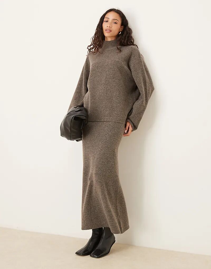 

Трикотажная макси-юбка ASOS DESIGN цвета «гриб»