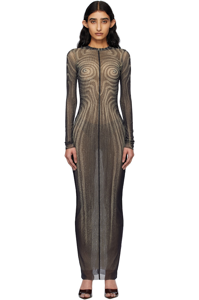 

Длинное платье макси "Spirale" Jean Paul Gaultier, черный